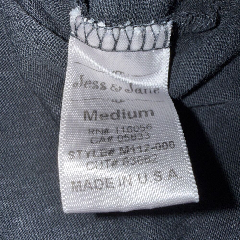Jess & Jane Washed Black Daisy Tunic Top Medium Lagenlook Boho Pocket Cotton USA - Picture 7 of 11